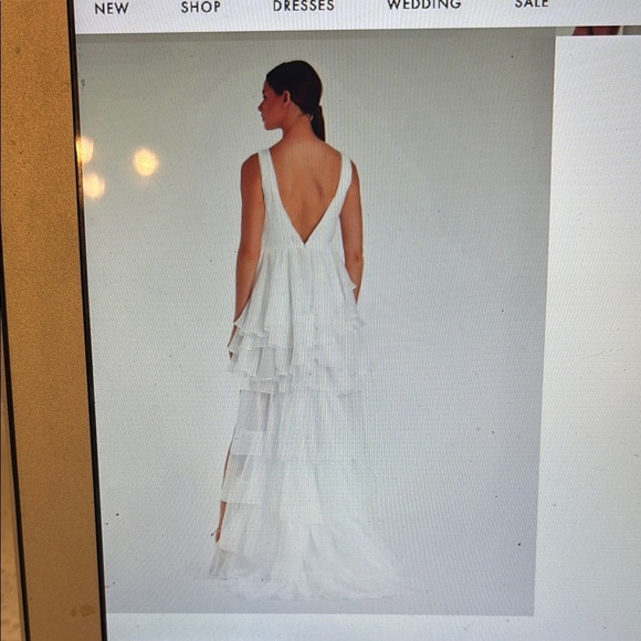 Mac Duggal White Ruffled A-line Wedding Dress - Picture 10 of 10